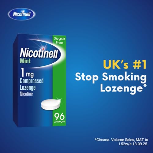 Nicotinell Mint Lozenge 1mg - 96 Lozenges Nicotine Replacement Therapy Stop Smoking Aid - Damaged Box - BBE 12/2027