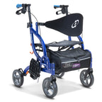 Drive Devilbiss AirGo Fusion 2-in-1 Rollator Transport Chair - Lightweight Folding Aluminium Walker with Seat, Backrest, 8" Wheels - Damaged Box