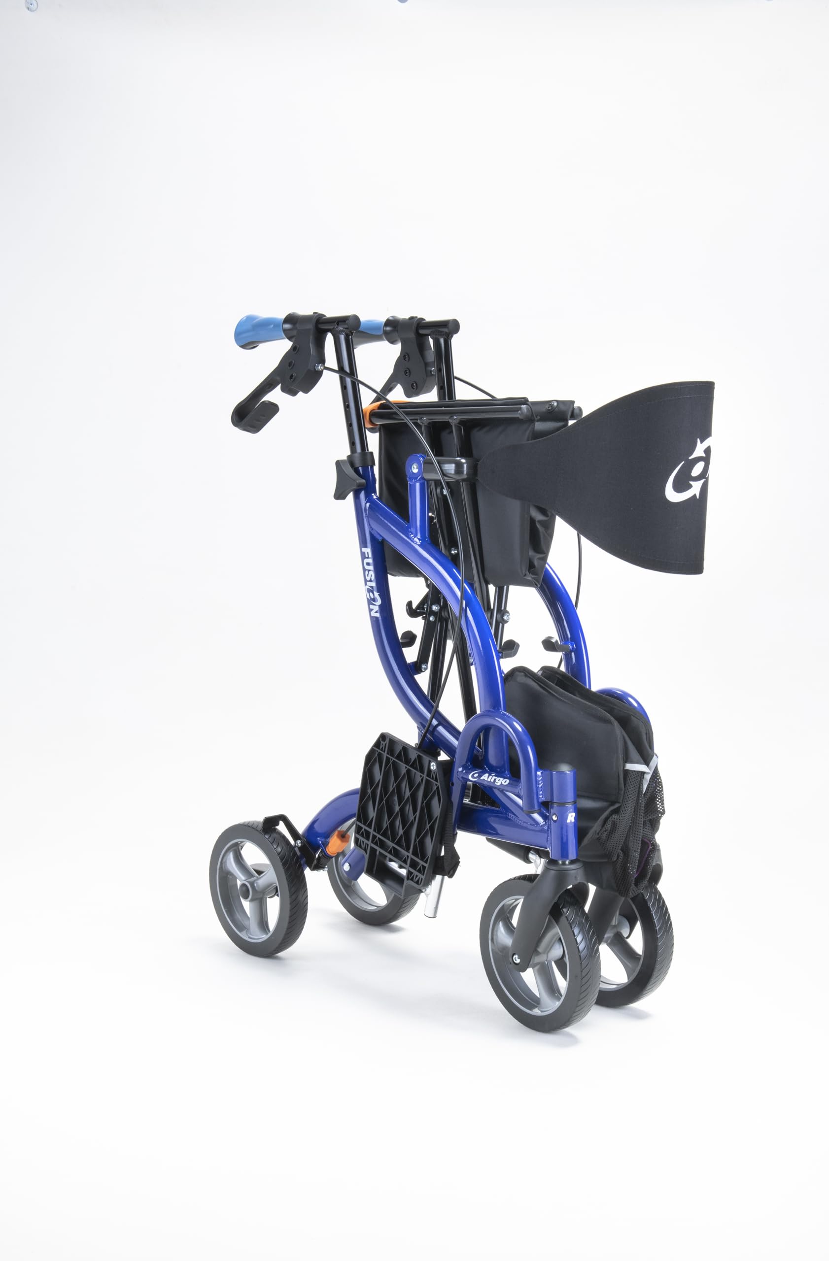 Drive Devilbiss AirGo Fusion 2-in-1 Rollator Transport Chair - Lightweight Folding Aluminium Walker with Seat, Backrest, 8" Wheels - Damaged Box