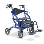 Drive Devilbiss AirGo Fusion 2-in-1 Rollator Transport Chair - Lightweight Folding Aluminium Walker with Seat, Backrest, 8" Wheels - Damaged Box