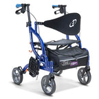 Drive Devilbiss AirGo Fusion 2-in-1 Rollator Transport Chair - Lightweight Folding Aluminium Walker with Seat, Backrest, 8" Wheels - Damaged Box