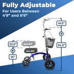 KneeRover KneeCycle Hybrid Knee Walker Scooter - All Terrain Front Axle - Foot Leg Ankle Injury Mobility Aid - New