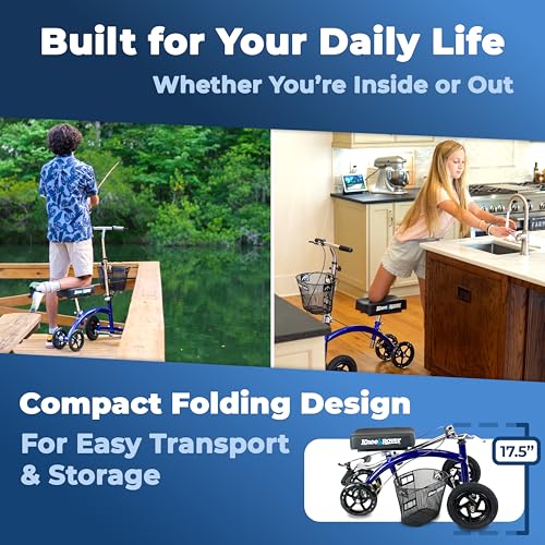 KneeRover KneeCycle Hybrid Knee Walker Scooter - All Terrain Front Axle - Foot Leg Ankle Injury Mobility Aid - New