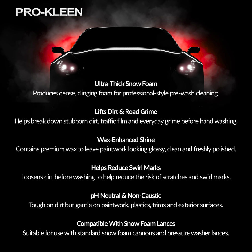 Pro-Kleen Cherry Snow Foam with Wax - 10L - Super Thick, Non-Caustic Car Wash Cleaner - New