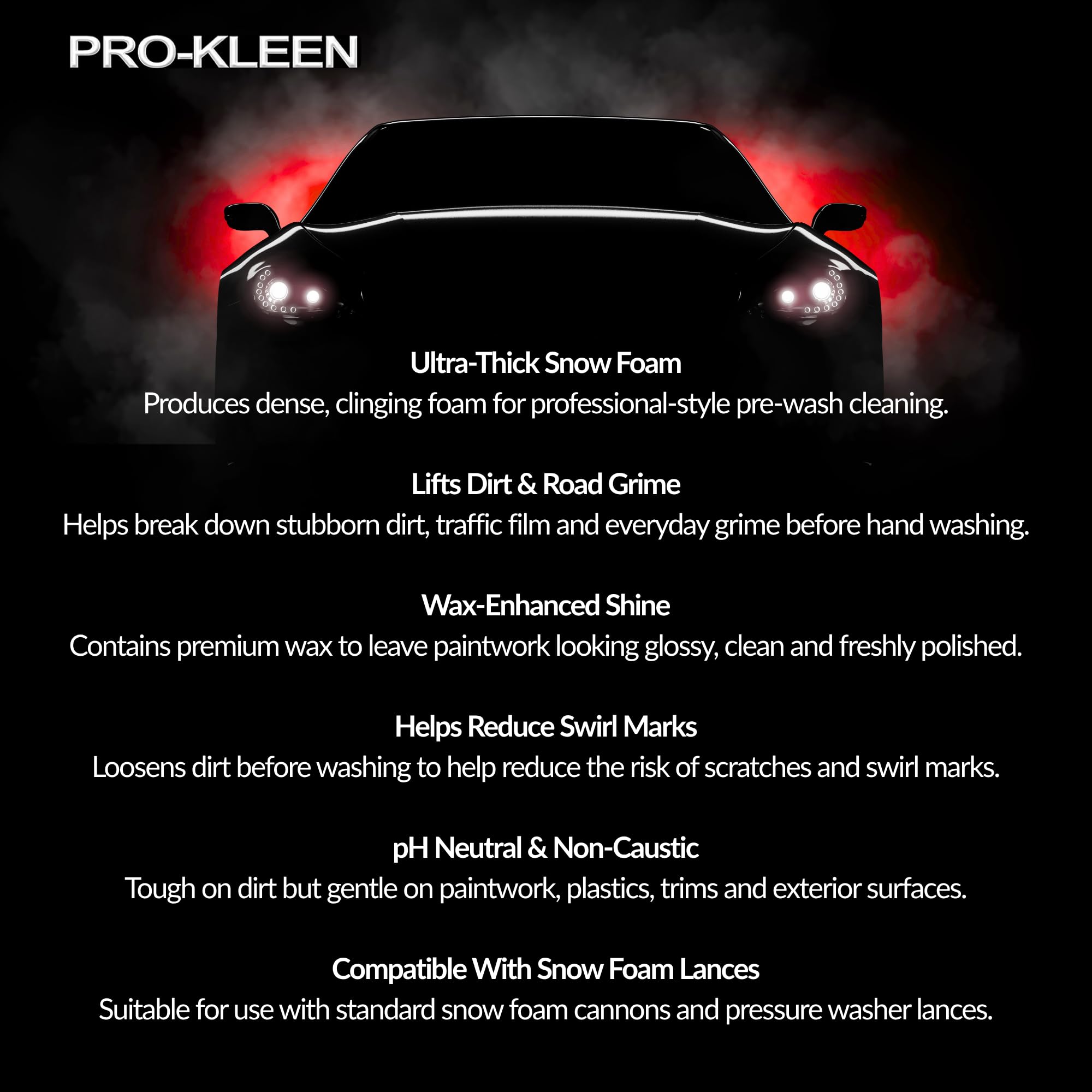 Pro-Kleen Cherry Snow Foam with Wax - 10L - Super Thick, Non-Caustic Car Wash Cleaner - New