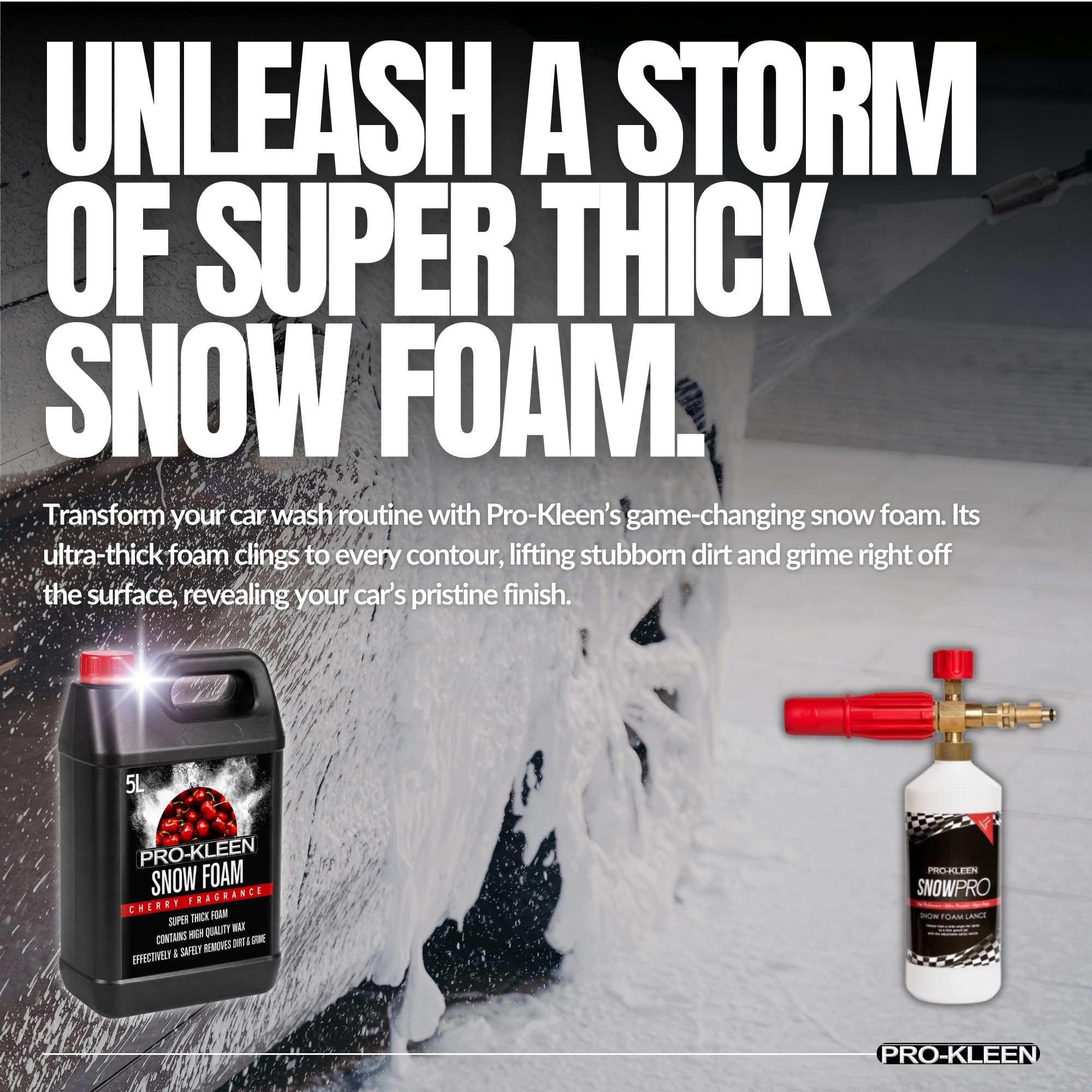 Pro-Kleen Cherry Snow Foam with Wax - 10L - Super Thick, Non-Caustic Car Wash Cleaner - New