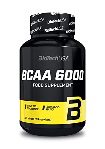 BioTechUSA BCAA 6000 Tablets - 100 Tabs - 6000mg 2:1:1 Ratio - Muscle Growth & Energy Amino Acids Supplement - New - BBE 12/2028