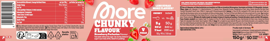 MORE Chunky Flavour Strawberry Perfection 150g - Protein Powder Flavouring Supplement - New - BBE 06/2026
