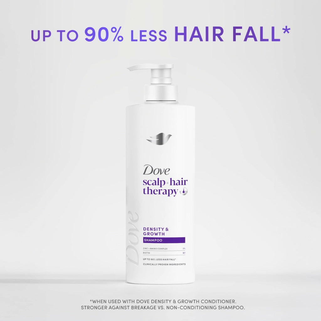 Dove Scalp + Hair Therapy Density & Growth Shampoo - Amino Complex, Zinc, Biotin - 400ml - Hair Fall Control - New