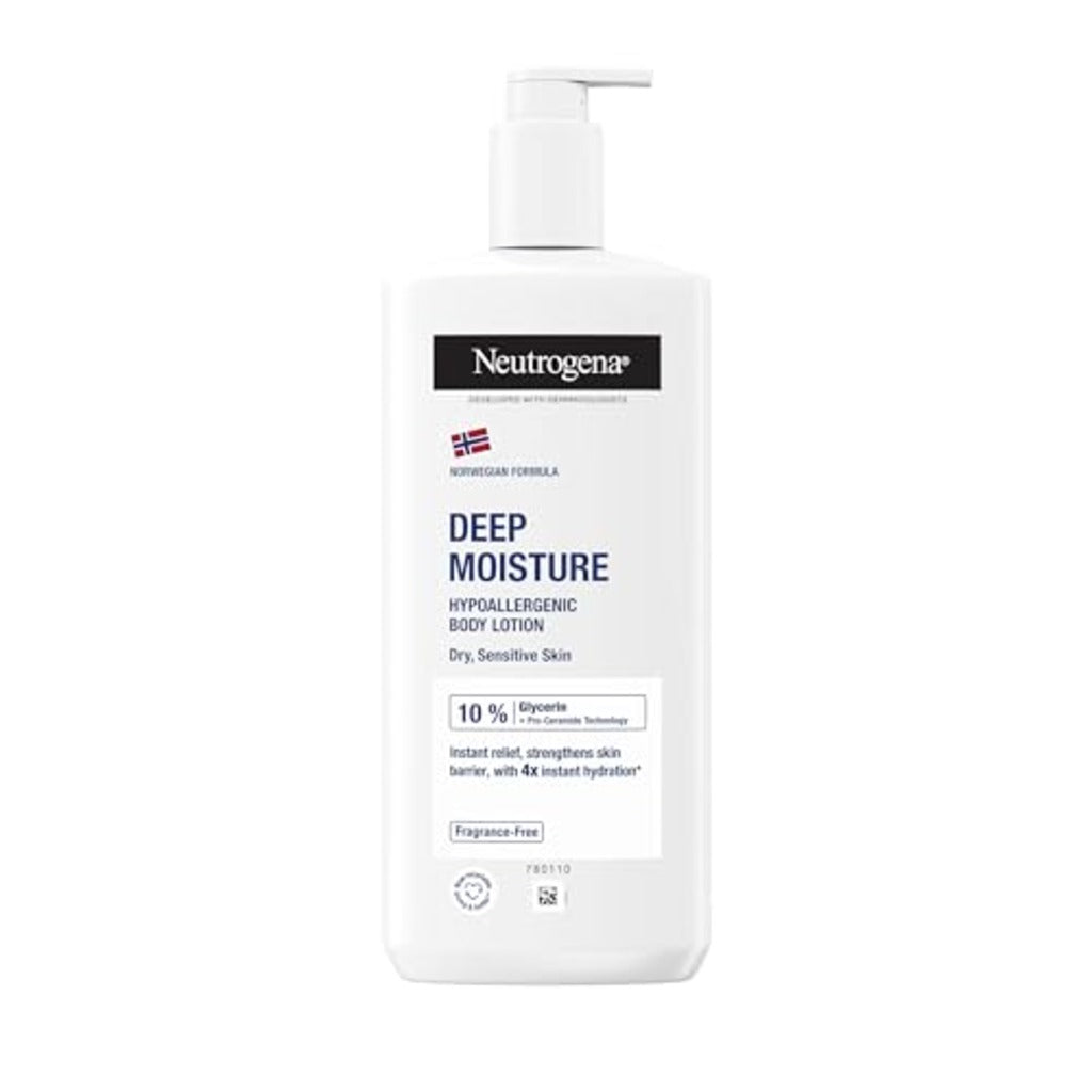 Neutrogena Norwegian Formula Deep Moisture Body Lotion - 400ml Fragrance-Free Moisturiser for Sensitive Dry Skin - 48H Hydration - New