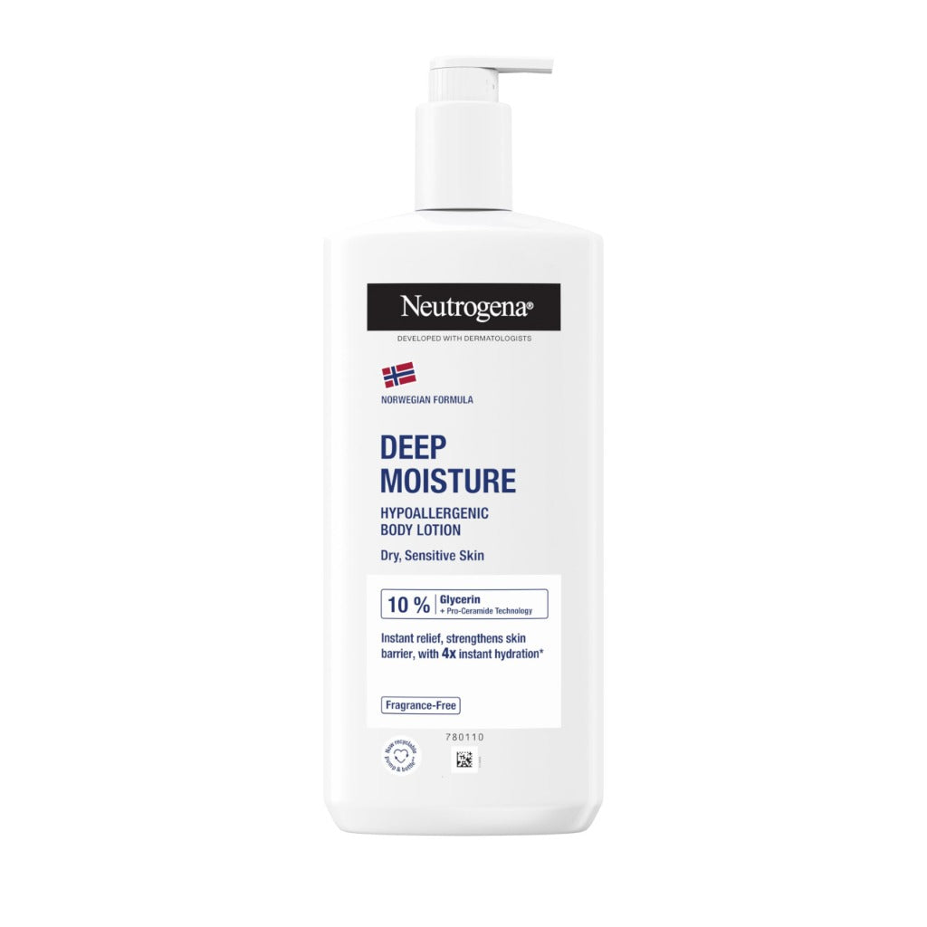 Neutrogena Norwegian Formula Deep Moisture Body Lotion - 400ml Fragrance-Free Moisturiser for Sensitive Dry Skin - 48H Hydration - New