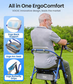 VOCIC Z11 Rollator Walker with Seat - Foldable Mobility Aid for Seniors - Max 172kg Capacity - New