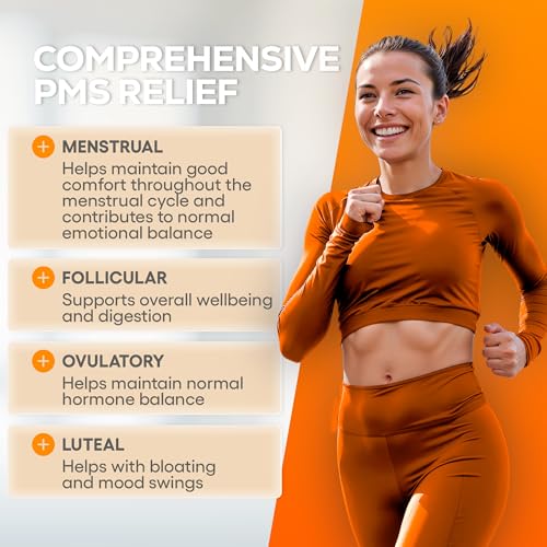 4 HER PMSupport - PMS Supplements for Women - 60 Vegan Tablets - Premenstrual Support Hormone Balance Digestive Enzymes Sage Saffron Extract - Damaged Box - BBE 07/2026