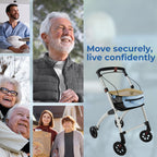 Days Breeze Indoor Rollator, 4 Wheeled, Includes Basket and Tray, Mobility Aid, Assisted Walking Device for Low Mobility Users, Lightweight, Green - Very Good