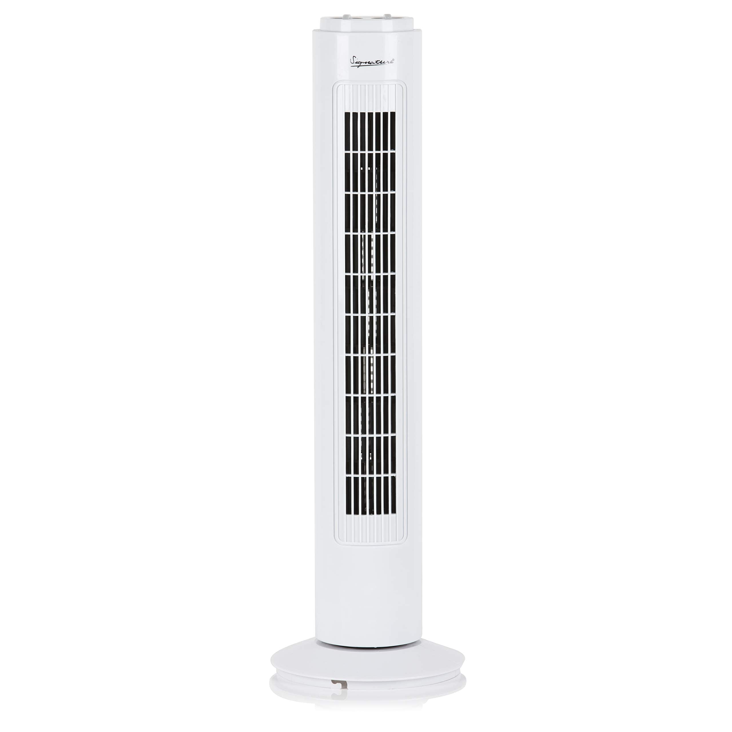 Signature 3 Speed Tower Fan with Oscillation, Adjustable Ti - New
