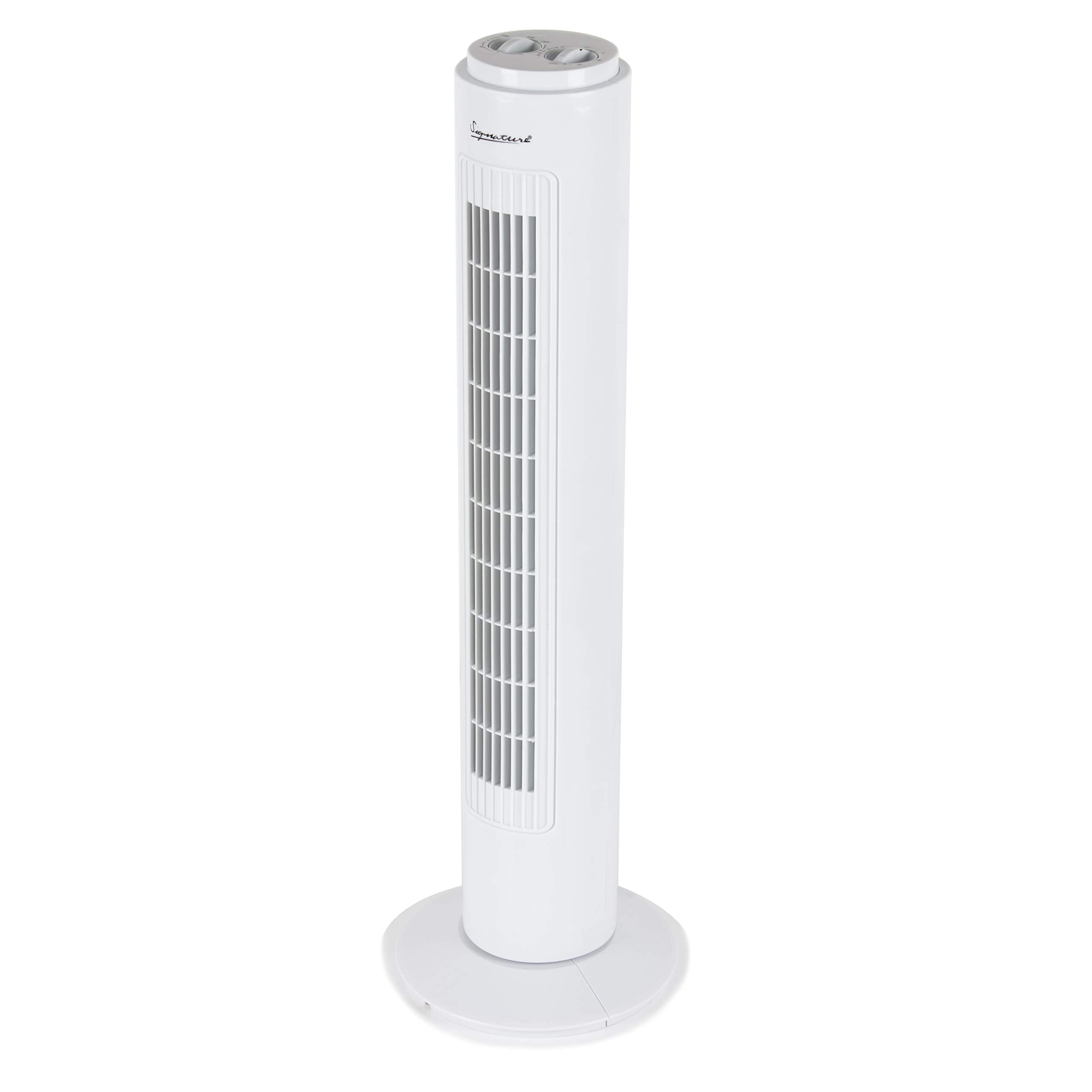 Signature 3 Speed Tower Fan with Oscillation, Adjustable Ti - New