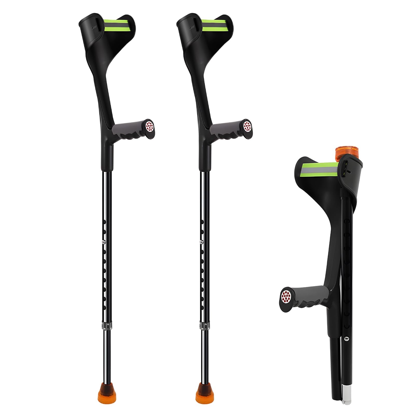 Folding Elbow Crutches for Adults - Lightweight, Height Adjustable Forearm Crutches with Ergonomic Grip, Non-Slip Base - Pair 2PCS Mobility - Very Good