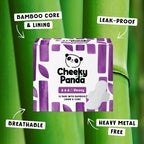 The Cheeky Panda Organic Sanitary Towels - Heavy Flow - 6 x 12 Bamboo Pads - 72 Count Women's Eco-Friendly Period Pads - Damaged Box