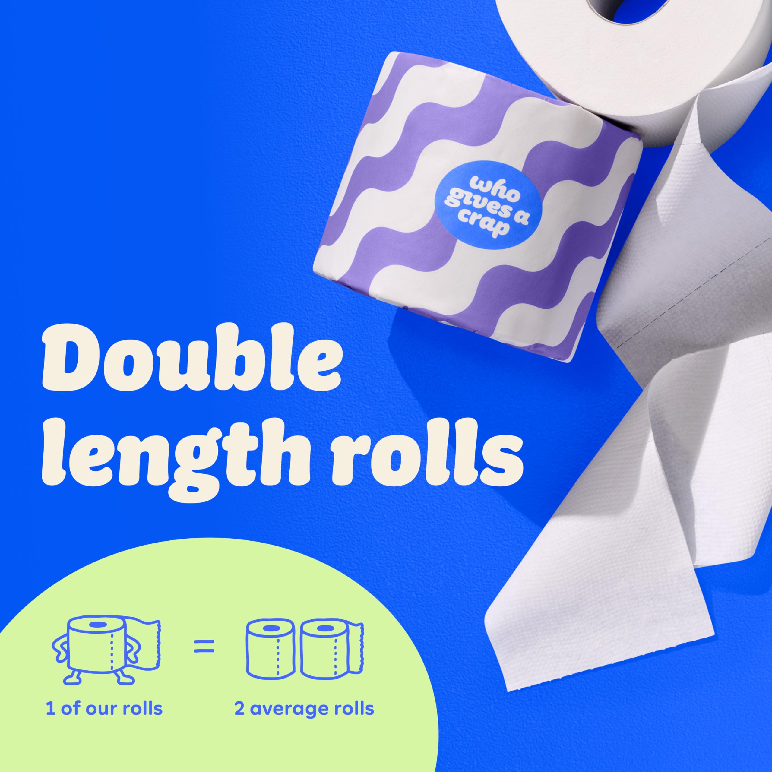 Who Gives A Crap Toilet Paper - 100% Recycled 3-Ply 400 Sheets - Box of 24 Rolls Sustainable Soft Strong - New