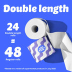 Who Gives A Crap Toilet Paper - 100% Recycled 3-Ply 400 Sheets - Box of 24 Rolls Sustainable Soft Strong - New