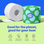 Who Gives A Crap Toilet Paper - 100% Recycled 3-Ply 400 Sheets - Box of 24 Rolls Sustainable Soft Strong - New