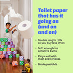 Who Gives A Crap Toilet Paper - 100% Recycled 3-Ply 400 Sheets - Box of 24 Rolls Sustainable Soft Strong - New