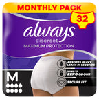 Always Discreet Maximum Protection Incontinence Pants M - Medium - 4x8 Count - Discreet Absorbency - Damaged Box
