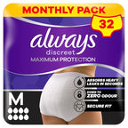 Always Discreet Maximum Protection Incontinence Pants M - Medium - 4x8 Count - Discreet Absorbency - Damaged Box