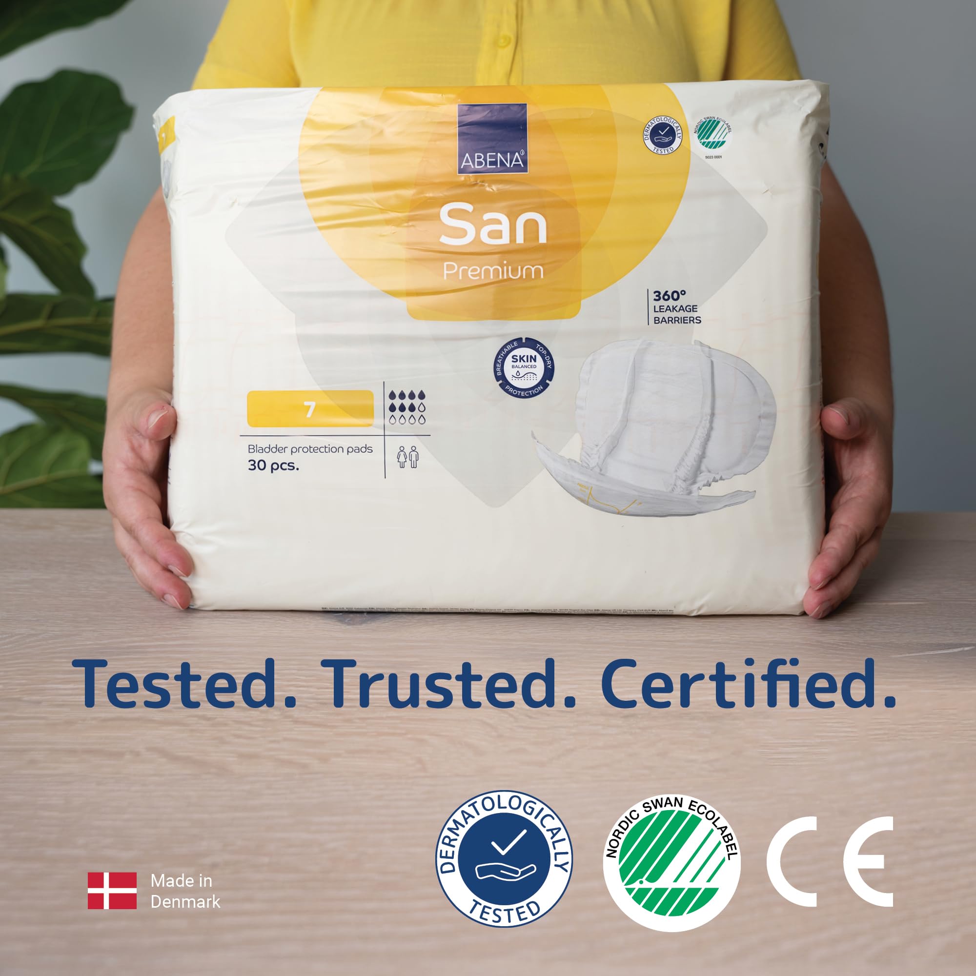 ABENA San Premium Incontinence Pads - Shaped Absorbent Pads - 2100ml - Size 7 - 30 Pack - Breathable Discreet Protection - Damaged Box