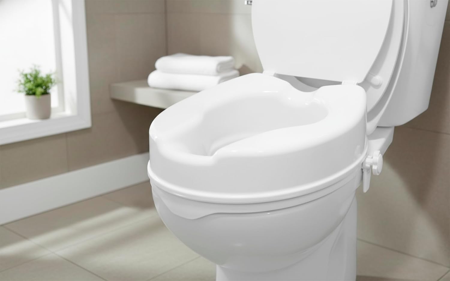 PEPE Mobility Raised Toilet Seat with Lid - Riser Booster Extension for Disabled & Elderly - Toilet Aid - New