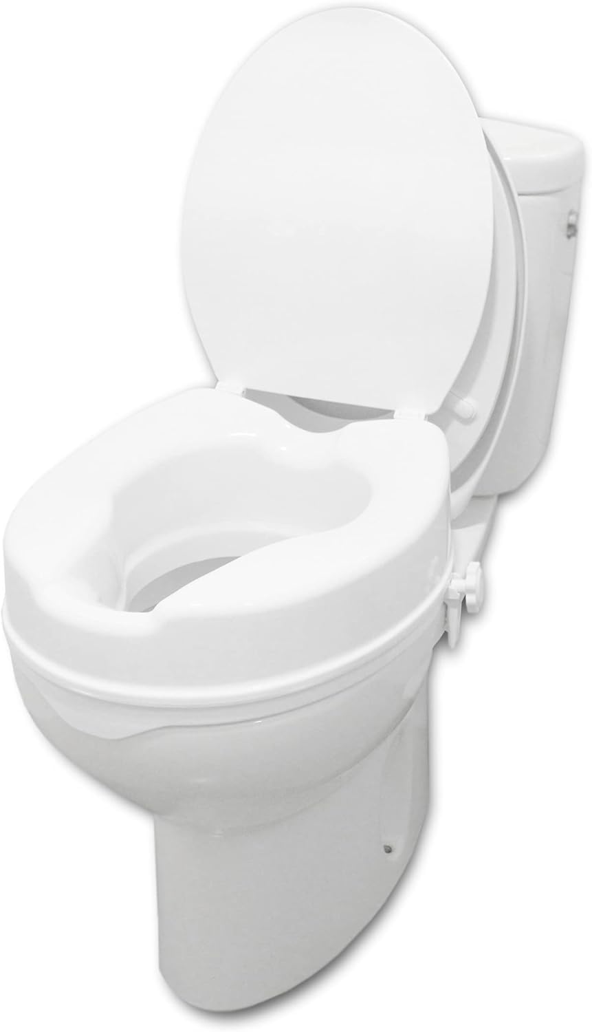 PEPE Mobility Raised Toilet Seat with Lid - Riser Booster Extension for Disabled & Elderly - Toilet Aid - New