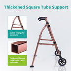 Lefeke Folding Walking Frame with Wheels - Adjustable Lightweight Mobility Walker for Elderly Seniors Disabled - Glide Skids - New