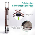 Lefeke Folding Walking Frame with Wheels - Adjustable Lightweight Mobility Walker for Elderly Seniors Disabled - Glide Skids - New