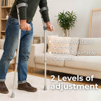 Days Double Adjustable Crutches for Adults, Comfort Handle, Lightweight Mobility Aid, Handle to Ground Height 66 cm-94 cm - New