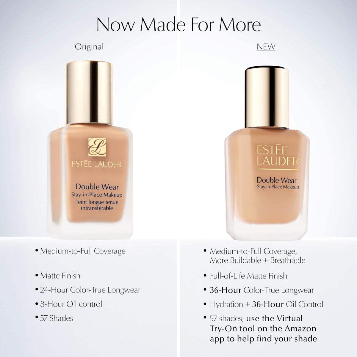Estée Lauder Double Wear Stay-in-Place Makeup - 36-Hour Long-Wear Matte Foundation 30ml - 4W1 Honey Bronze - New