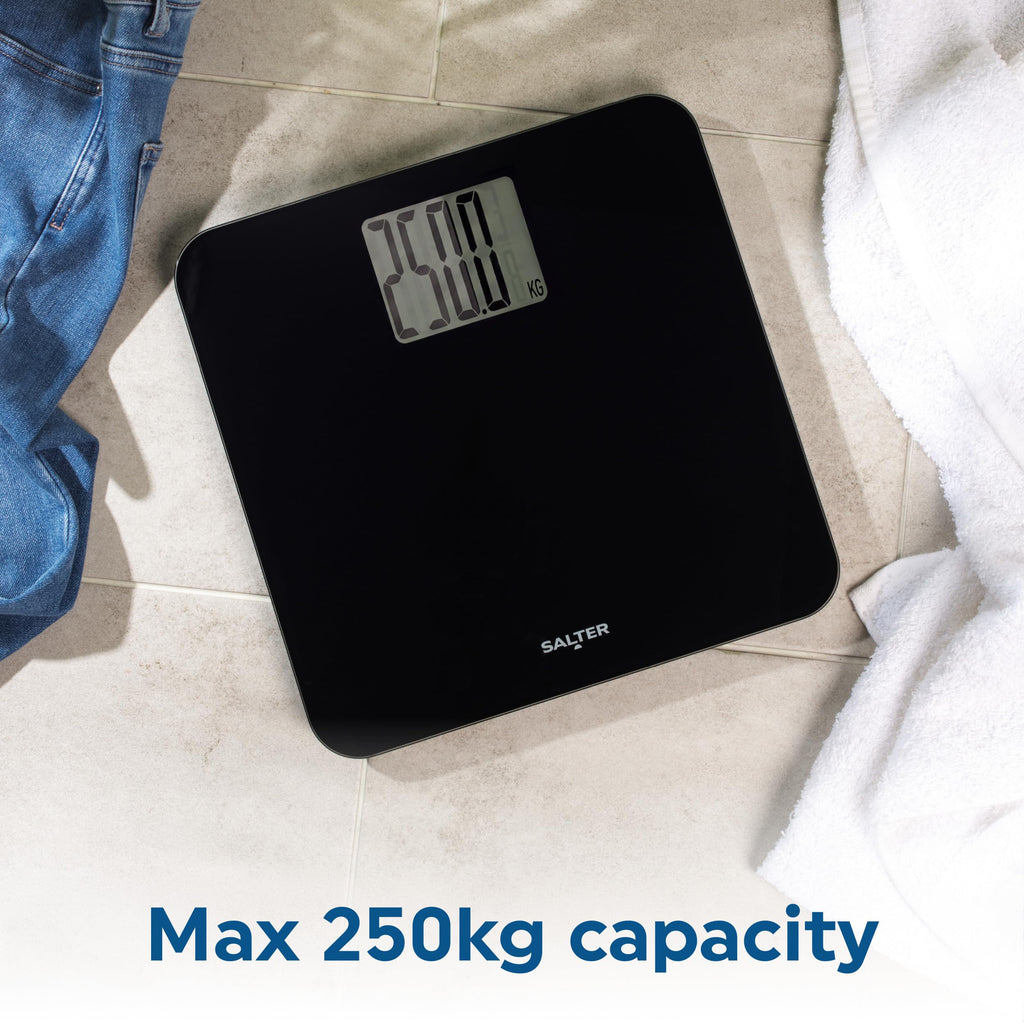 Salter 9049 BK3R Max Digital Bathroom Scale - Body Weight Scales, Supersize LCD, 250kg / 39st 6lb, Carpet Feet - Good