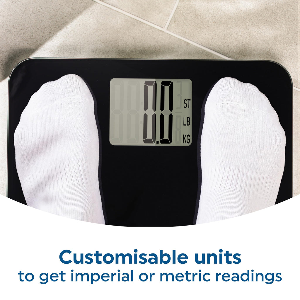 Salter 9049 BK3R Max Digital Bathroom Scale - Body Weight Scales, Supersize LCD, 250kg / 39st 6lb, Carpet Feet - Good