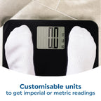 Salter 9049 BK3R Max Digital Bathroom Scale - Body Weight Scales, Supersize LCD, 250kg / 39st 6lb, Carpet Feet - Good