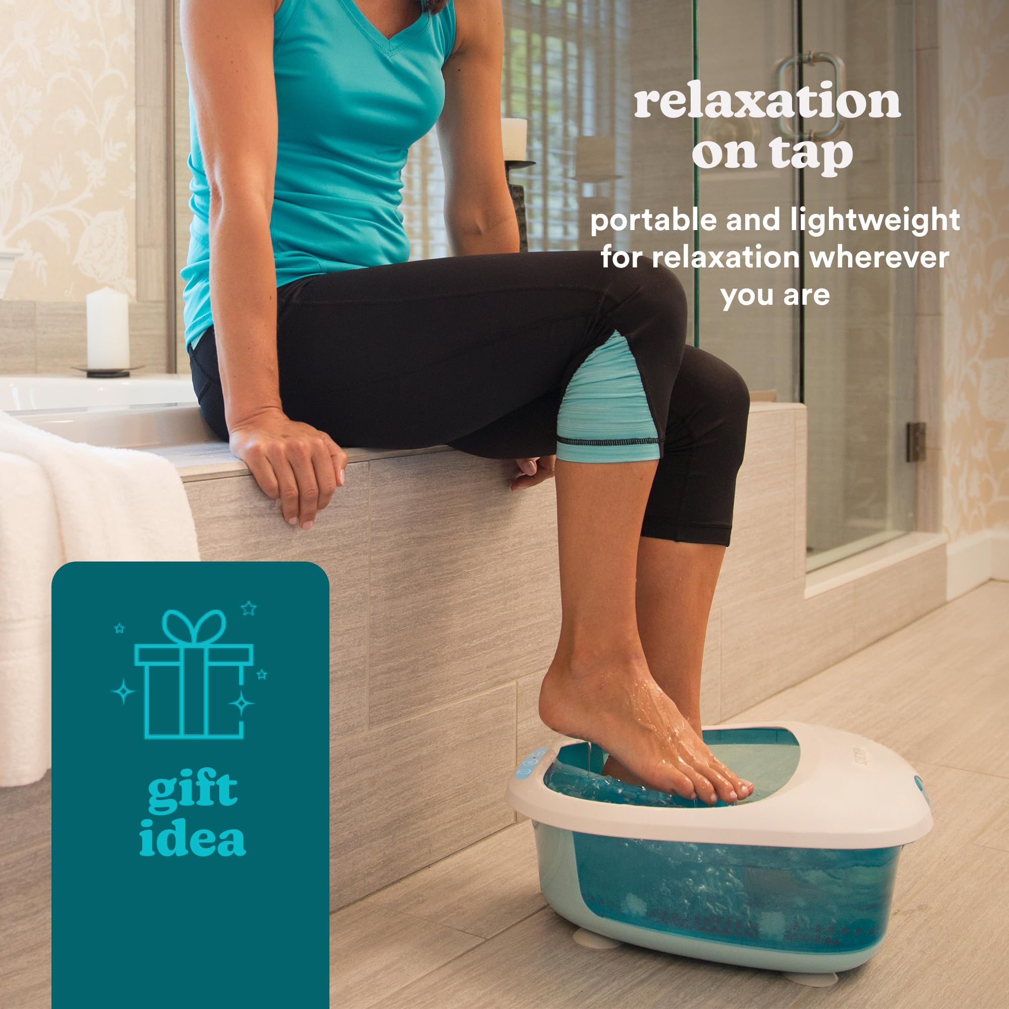 Homedics Foot Spa Massager - Vibration Rollers, Keep Warm Function, Home Pedicure, Relaxation, Soothing Foot Bath - Good