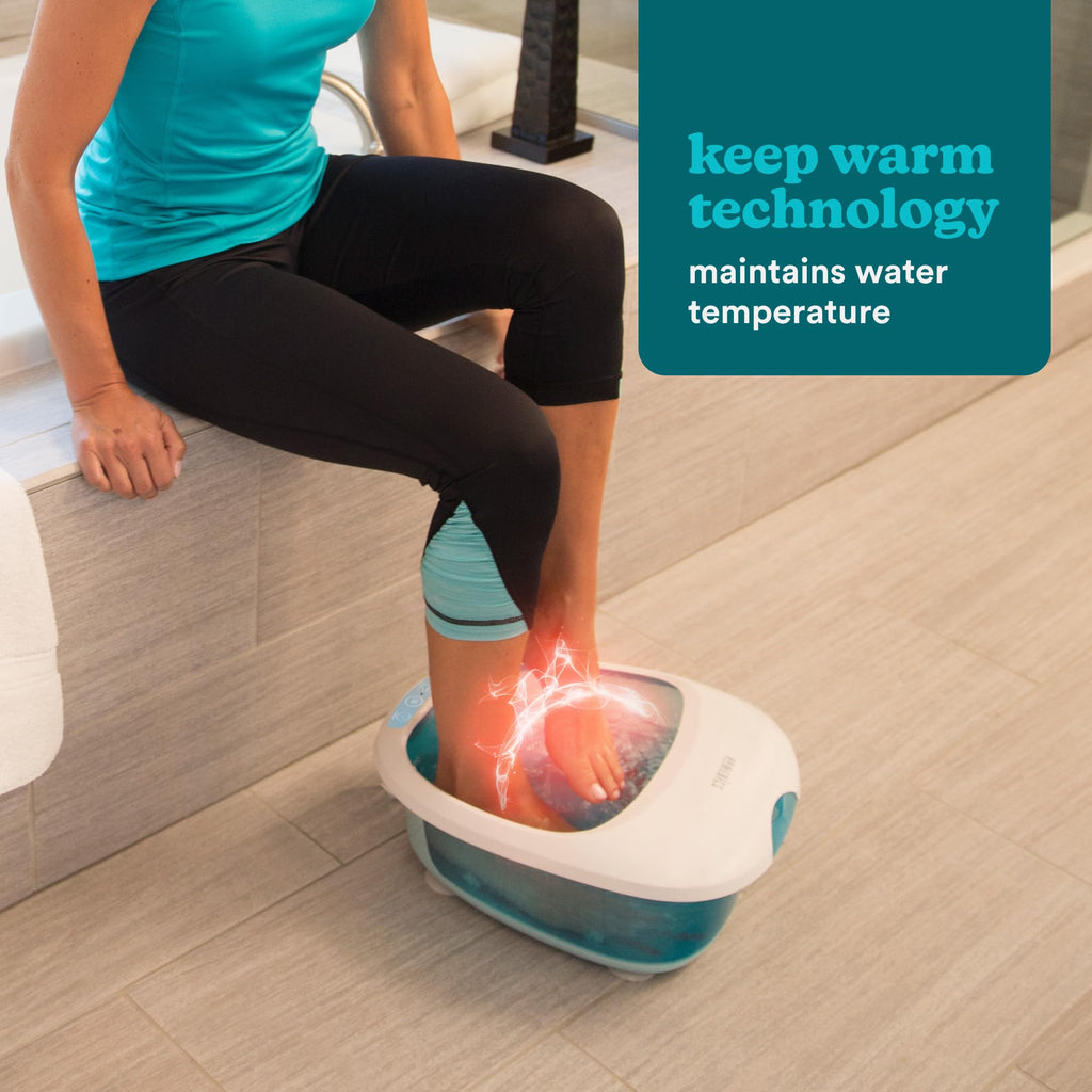 Homedics Foot Spa Massager - Vibration Rollers, Keep Warm Function, Home Pedicure, Relaxation, Soothing Foot Bath - Good