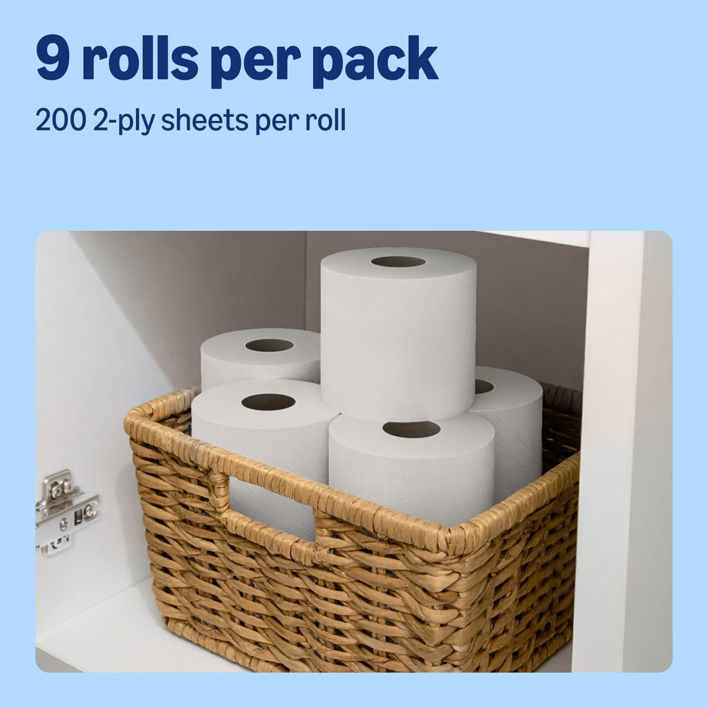Amazon Soft Toilet Tissue 2-Ply - 45 Rolls (5x9) - 200 Sheets per Roll - FSC Certified Toilet Paper - New