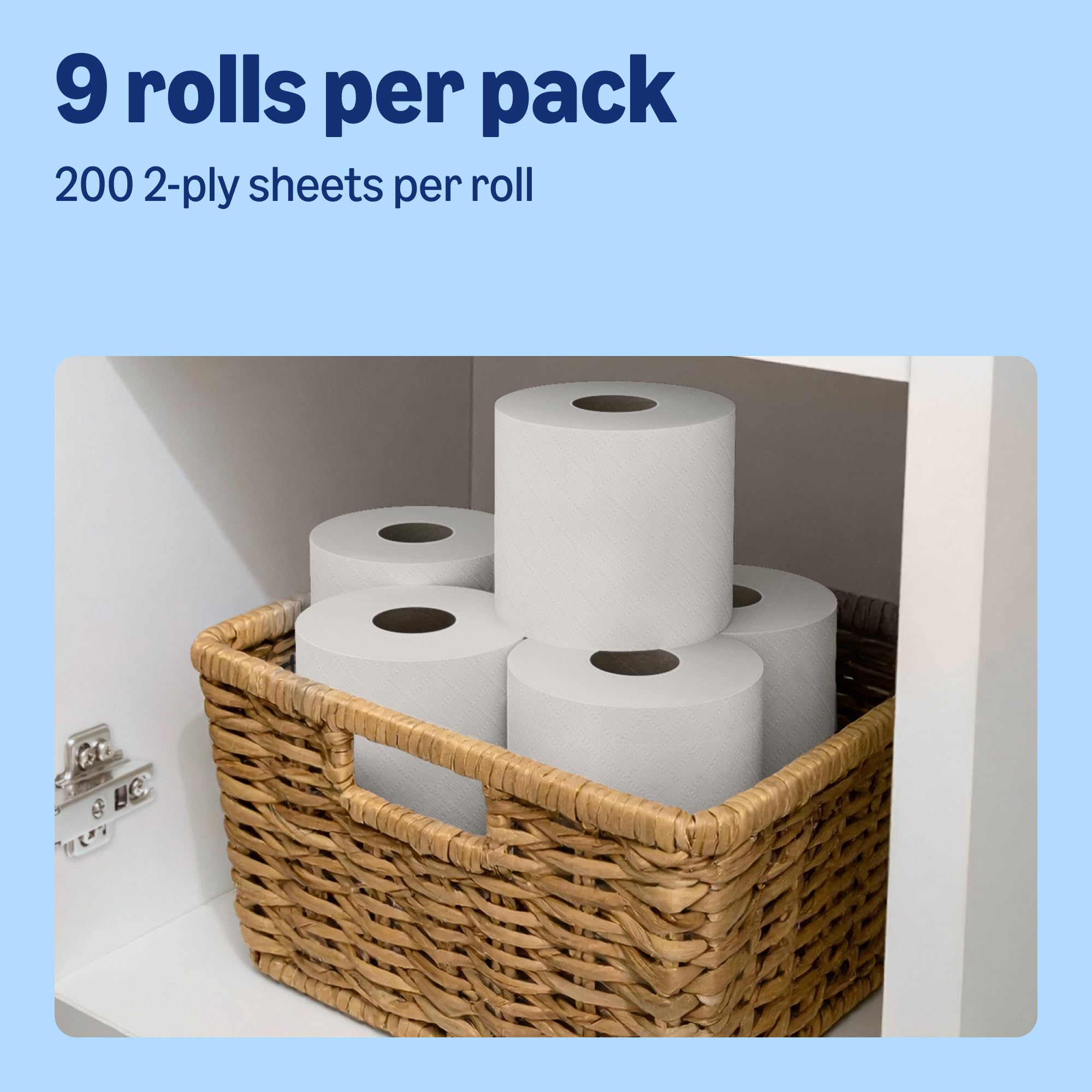Amazon Soft Toilet Tissue 2-Ply - 45 Rolls (5x9) - 200 Sheets per Roll - FSC Certified Toilet Paper - New