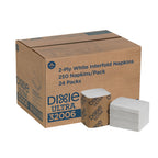 Georgia-Pacific Dixie Ultra Interfold 2-Ply Napkin Dispenser Refill White 24 Packs Case 6000 Napkins - New