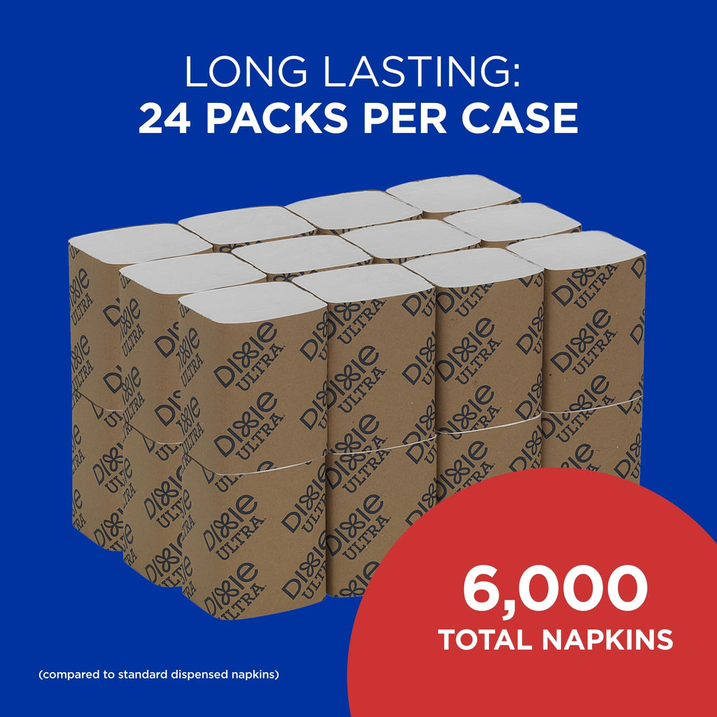 Georgia-Pacific Dixie Ultra Interfold 2-Ply Napkin Dispenser Refill White 24 Packs Case 6000 Napkins - New