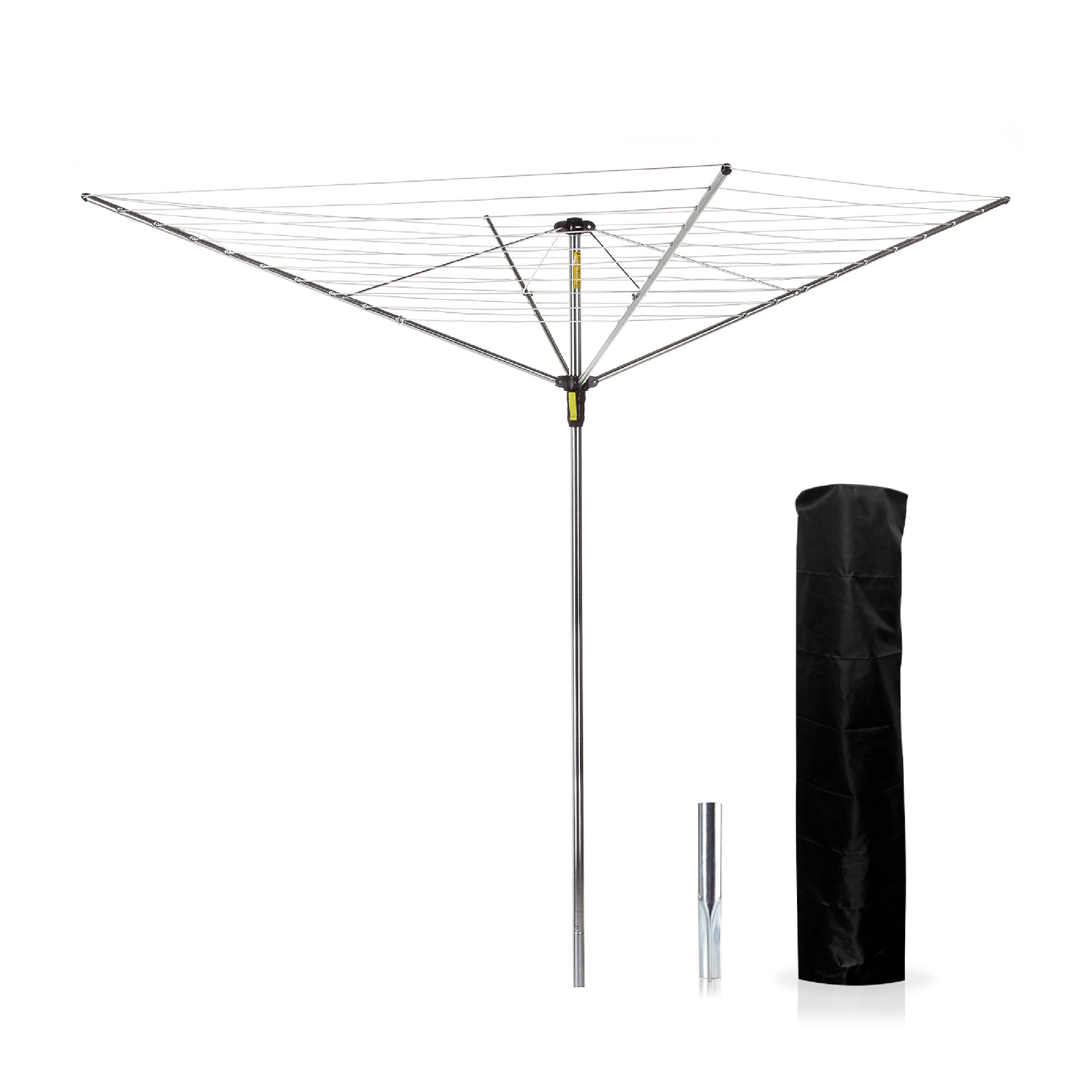 Minky Easy Breeze 45m 4 Arm Rotary Airer with Cover - Alloy Steel Clothes Line Silver Outdoor Dryer - Damaged Box
