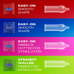 Durex Surprise Me Variety Pack Condoms - 40 Count - Thin Feel, Extra Safe, Pleasure Me, Tickle Me - Ribbed & Dotted - Regular Fit (Packaging May Vary) - New