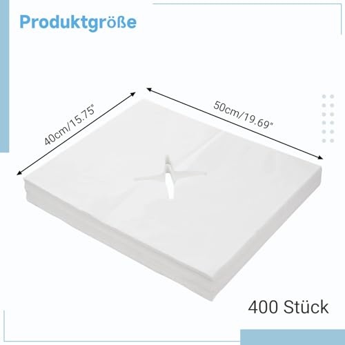 Disposable Massage Face Cradle Covers - 400Pcs Non-Woven Nose Slit Cloths for Massage Table Bench Headrests - Very Good - BBE 03/2029