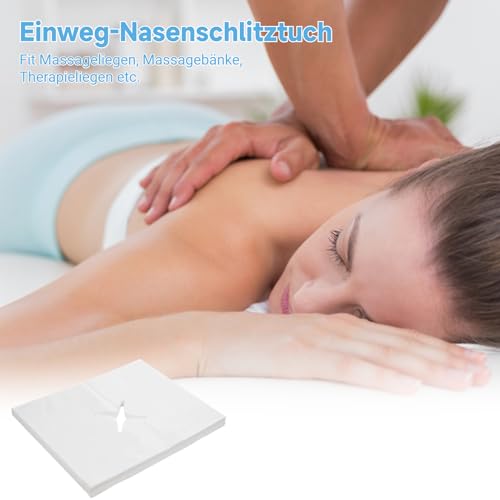 Disposable Massage Face Cradle Covers - 400Pcs Non-Woven Nose Slit Cloths for Massage Table Bench Headrests - Very Good - BBE 03/2029