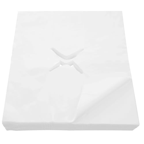 Disposable Massage Face Cradle Covers - 400Pcs Non-Woven Nose Slit Cloths for Massage Table Bench Headrests - Very Good - BBE 03/2029