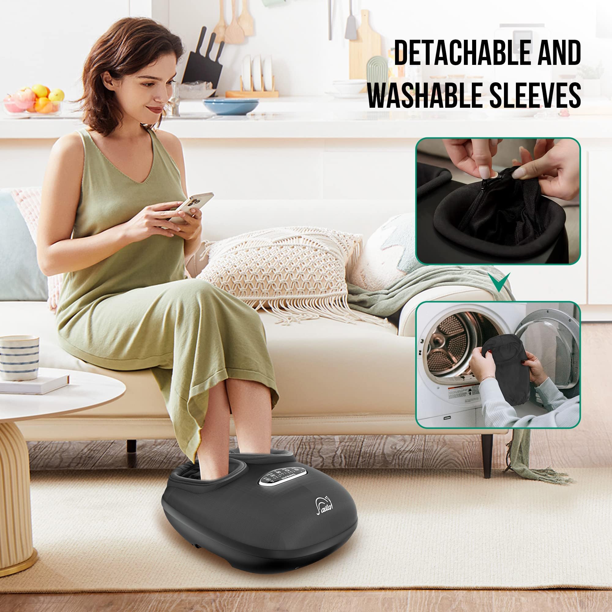 Snailax Shiatsu Foot Massager Machine with Heat, Deep Kneading, Compression, Vibration - Size 13 - Plantar Fasciitis, Neuropathy Foot Warmer - Very Good